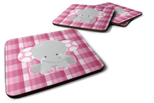 Load image into Gallery viewer, Elephant Pink Gingham Foam Coaster  BB6952FC