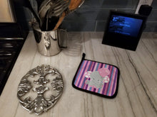 Load image into Gallery viewer, Elephant on Stripes Pot Holders - Set of 2 - Heat-Resistant Kitchen Essentials BB6954PTHD