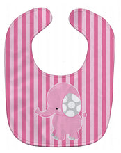 Load image into Gallery viewer, Elephant on Pink Stripes Baby Bib BB6955BIB
