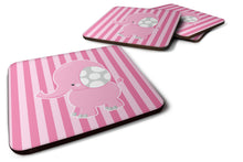 Load image into Gallery viewer, Elephant on Pink Stripes Foam Coaster  BB6955FC