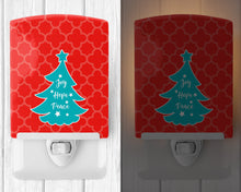 Load image into Gallery viewer, Christmas Tree Red Teal Ceramic Night Light BB6969CNL