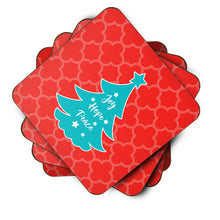 Load image into Gallery viewer, Christmas Tree Red Teal Foam Coaster  BB6969FC