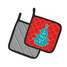 Load image into Gallery viewer, Christmas Tree Red Teal Pot Holders - Set of 2 - Heat-Resistant Kitchen Essentials BB6969PTHD