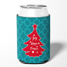 Load image into Gallery viewer, Christmas Tree Teal Red Can or Bottle Hugger BB6970CC
