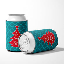 Load image into Gallery viewer, Christmas Tree Teal Red Can or Bottle Hugger BB6970CC