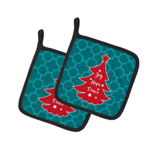 Load image into Gallery viewer, Christmas Tree Teal Red Pot Holders - Set of 2 - Heat-Resistant Kitchen Essentials BB6970PTHD