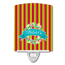 Load image into Gallery viewer, Christmas Wreath Believe Ceramic Night Light BB6975CNL