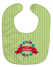Load image into Gallery viewer, Christmas Wreath Presents Green Baby Bib BB6977BIB