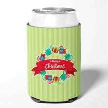 Load image into Gallery viewer, Christmas Wreath Presents Green Can or Bottle Hugger BB6977CC