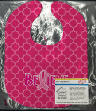 Load image into Gallery viewer, Breast Cancer Awareness Ribbon Believe Baby Bib BB6980BIB