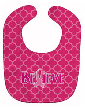 Load image into Gallery viewer, Breast Cancer Awareness Ribbon Believe Baby Bib BB6980BIB