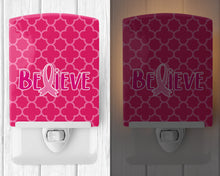 Load image into Gallery viewer, Breast Cancer Awareness Ribbon Believe Ceramic Night Light BB6980CNL