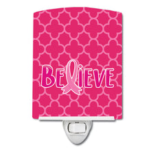 Load image into Gallery viewer, Breast Cancer Awareness Ribbon Believe Ceramic Night Light BB6980CNL
