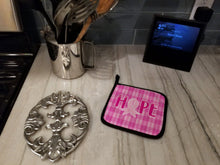 Load image into Gallery viewer, Breast Cancer Awareness Ribbon Hope Pot Holders - Set of 2 - Heat-Resistant Kitchen Essentials BB6981PTHD