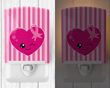 Load image into Gallery viewer, Breast Cancer Awareness Ribbon Heart Ceramic Night Light BB6982CNL