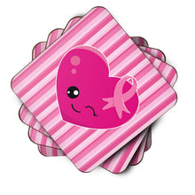 Load image into Gallery viewer, Breast Cancer Awareness Ribbon Heart Foam Coaster  BB6982FC