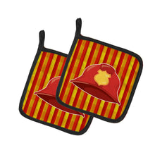 Load image into Gallery viewer, Fireman's Hat Pot Holders - Set of 2 - Heat-Resistant Kitchen Essentials BB6997PTHD