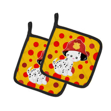 Load image into Gallery viewer, Fireman Dalmatian Puppy Pot Holders - Set of 2 - Heat-Resistant Kitchen Essentials BB6999PTHD
