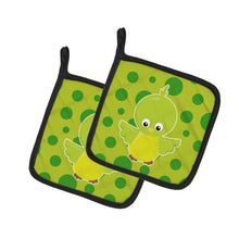 Load image into Gallery viewer, Bird on Green Polkadots Pot Holders - Set of 2 - Heat-Resistant Kitchen Essentials BB7012PTHD