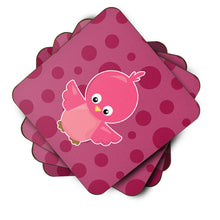 Load image into Gallery viewer, Bird on Pink Polkadots Foam Coaster  BB7014FC