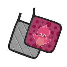Load image into Gallery viewer, Bird on Pink Polkadots Pot Holders - Set of 2 - Heat-Resistant Kitchen Essentials BB7014PTHD