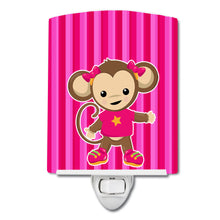 Load image into Gallery viewer, Monkey on Pink Stripes Ceramic Night Light BB7020CNL
