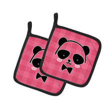 Load image into Gallery viewer, Panda Bear Pink Face Pot Holders - Set of 2 - Heat-Resistant Kitchen Essentials BB7039PTHD