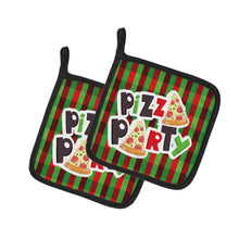 Load image into Gallery viewer, Pizza Party Pot Holders - Set of 2 - Heat-Resistant Kitchen Essentials BB7059PTHD