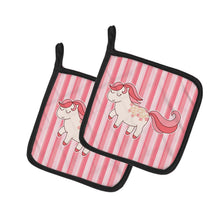 Load image into Gallery viewer, Little Pink Pony Pot Holders - Set of 2 - Heat-Resistant Kitchen Essentials BB7060PTHD