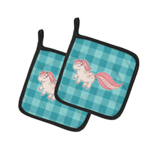 Load image into Gallery viewer, Little Pink Pony Polkadots Pot Holders - Set of 2 - Heat-Resistant Kitchen Essentials BB7061PTHD