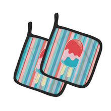 Load image into Gallery viewer, Ice Pop Popsicle Red Pink Blue Pot Holders - Set of 2 - Heat-Resistant Kitchen Essentials BB7062PTHD