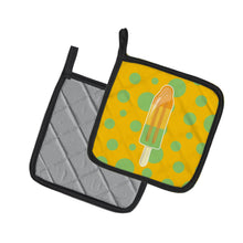 Load image into Gallery viewer, Ice Pop Popsicle Orange Green Pot Holders - Set of 2 - Heat-Resistant Kitchen Essentials BB7064PTHD