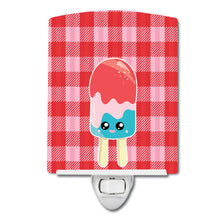 Load image into Gallery viewer, Ice Pop Popcicle Face Gingham Ceramic Night Light BB7067CNL