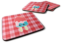 Load image into Gallery viewer, Ice Pop Popsicle Face Gingham Foam Coaster  BB7067FC
