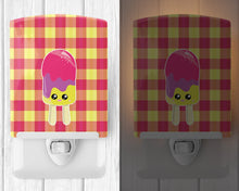 Load image into Gallery viewer, Ice Pop Popcicle Face Gingham Ceramic Night Light BB7068CNL