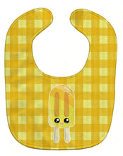 Load image into Gallery viewer, Ice Pop Popsicle Face Gingham Yellow Baby Bib BB7069BIB
