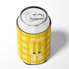 Load image into Gallery viewer, Ice Pop Popsicle Face Gingham Yellow Can or Bottle Hugger BB7069CC