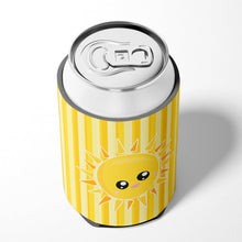 Load image into Gallery viewer, Sunshine Sun Face on Stripes Can or Bottle Hugger BB7071CC