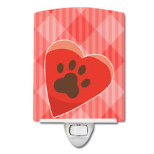 Load image into Gallery viewer, Puppy Pawprint Heart Ceramic Night Light BB7073CNL