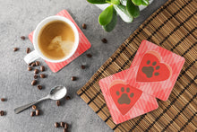 Load image into Gallery viewer, Puppy Pawprint Heart Foam Coaster  BB7073FC
