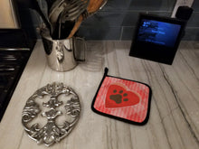 Load image into Gallery viewer, Puppy Pawprint Heart Pot Holders - Set of 2 - Heat-Resistant Kitchen Essentials BB7073PTHD