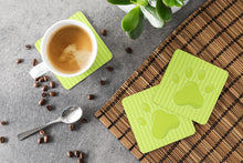 Load image into Gallery viewer, Puppy Pawprint Green Stripes Foam Coaster  BB7074FC