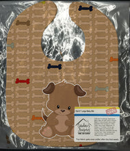 Load image into Gallery viewer, Puppy on Brown Bones Baby Bib BB7075BIB