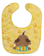 Load image into Gallery viewer, Puppy on Yellow Pawprints Baby Bib BB7076BIB