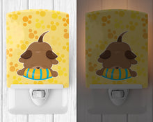 Load image into Gallery viewer, Puppy on Yellow Pawprints Ceramic Night Light BB7076CNL