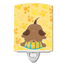 Load image into Gallery viewer, Puppy on Yellow Pawprints Ceramic Night Light BB7076CNL