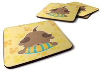 Load image into Gallery viewer, Puppy on Yellow Pawprints Foam Coaster  BB7076FC