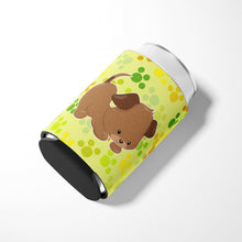 Load image into Gallery viewer, Puppy on Green Pawprints Can or Bottle Hugger BB7078CC