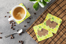 Load image into Gallery viewer, Puppy on Green Pawprints Foam Coaster  BB7078FC