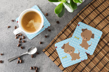 Load image into Gallery viewer, Puppy on Blue Bones Foam Coaster  BB7079FC
